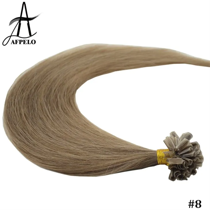 Extensões de cabelo Blue U Tip