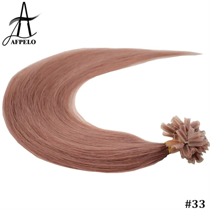 Extensões de cabelo com ponta de unha Ombre